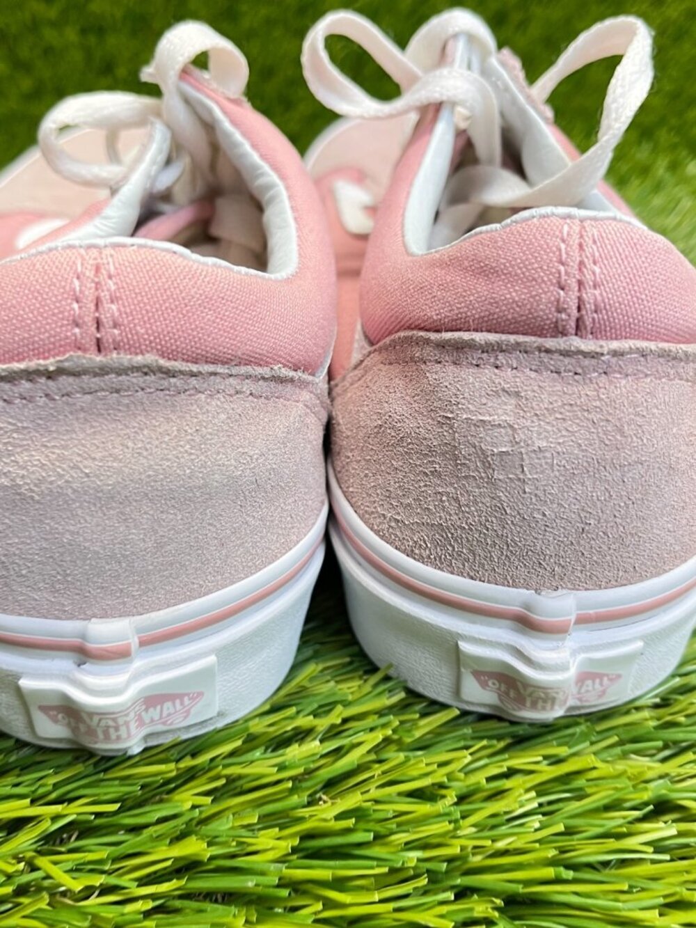 Vans Old Skool Womens Size 7.5 Pink White Athletic Skateboarding Shoes Sneakers - Picture 6 of 10
